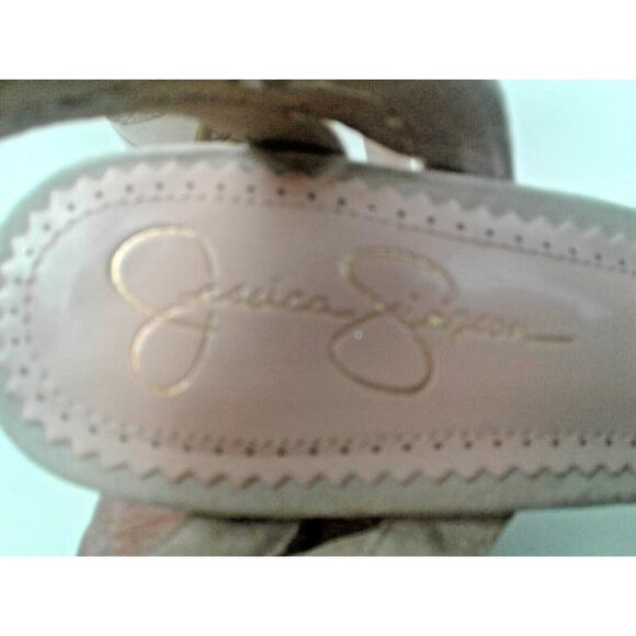 Jessica Simpson Womens Gold Glitter Platform 5.5" T-Strap Heels/Sandals Sz 9.5 - Picture 8 of 11